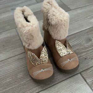 Cynthia Rowley Bunny Boots Toddler Girl Size 9 Glitter Ears Faux Fur NWT
